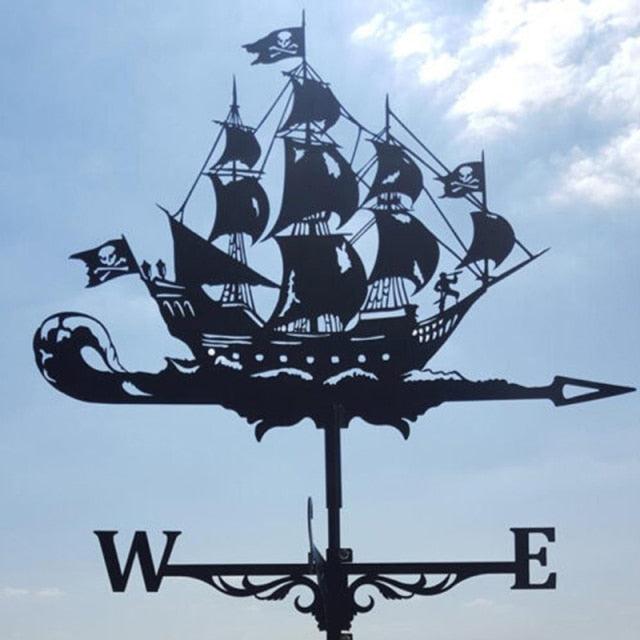 Stainless Steel Pirate Ship Weathervane